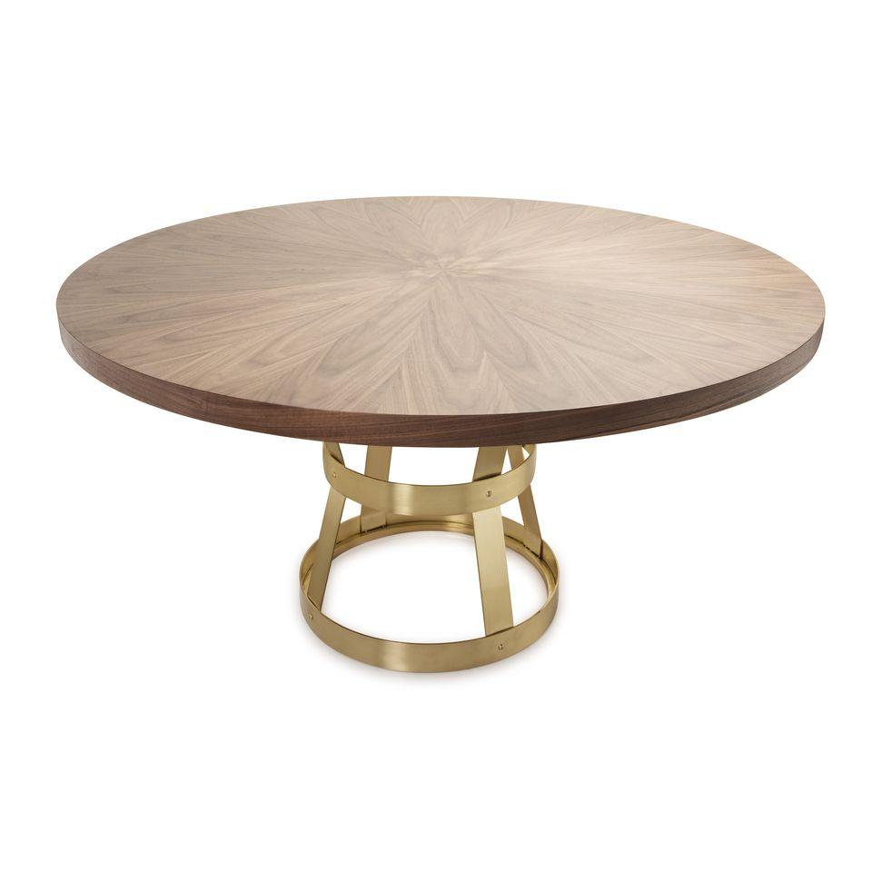 Cannon Round Walnut Dining Table by Worlds Away | Fig Linens