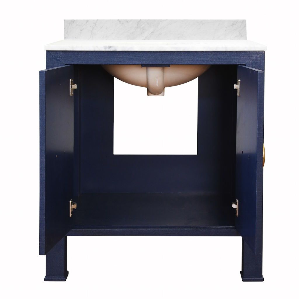 Fig Linens - Blanche Navy Bath Vanity by Worlds Away - Interior