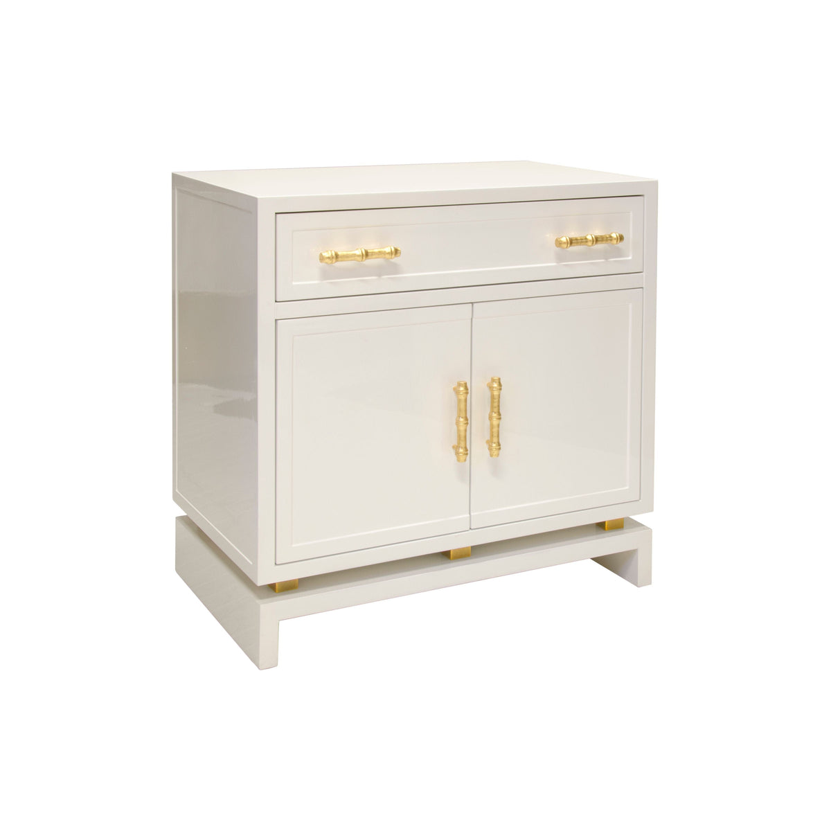 Fig Linens - Marcus White Nightstand by World&#39;s Away - Angle