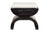 Worlds Away - Biggs Black Cerused Oak Stool with White Linen Cushion | Fig Linens - Angle