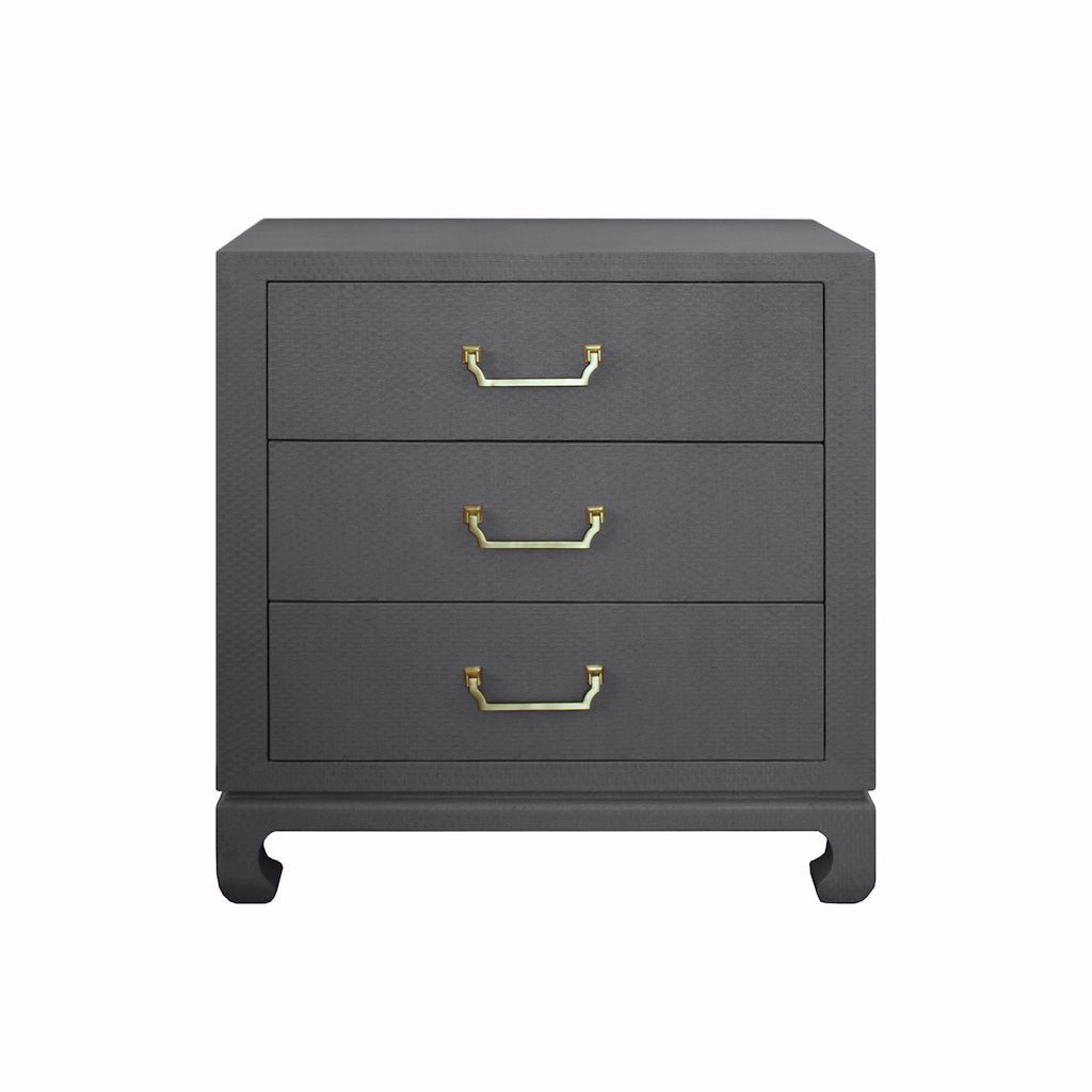 Camille Grey Grasscloth Drawer Chest by Worlds Away | Fig Linens 