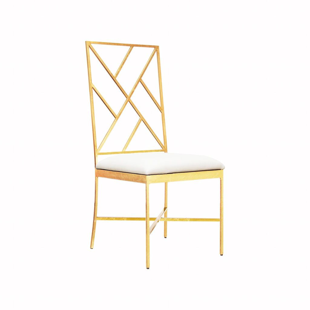 Ashton Gold & White Vinyl Chair by Worlds Away | Fig Linens