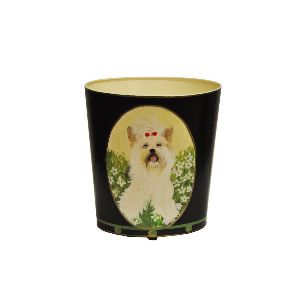 Yorkshire Terrier Wastebasket by Worlds Away | Fig Linens and Home