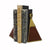 Fig Linens - Hooper Antique Brass & Brown Faux Leather Bookends 