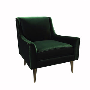 Fig Linens - Worlds Away - Wrenn Green Velvet & Bronze Lounge Chair - Angle