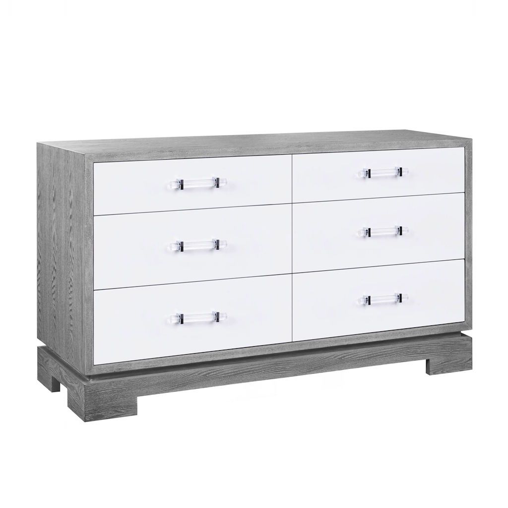 Crawford Grey Cerused Oak 6 Drawer Chest | Fig Linens and Home