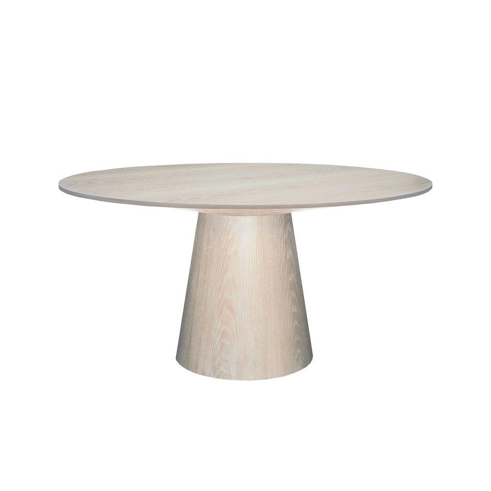 Hamilton Cerused Oak Round Dining Table | Fig Linens