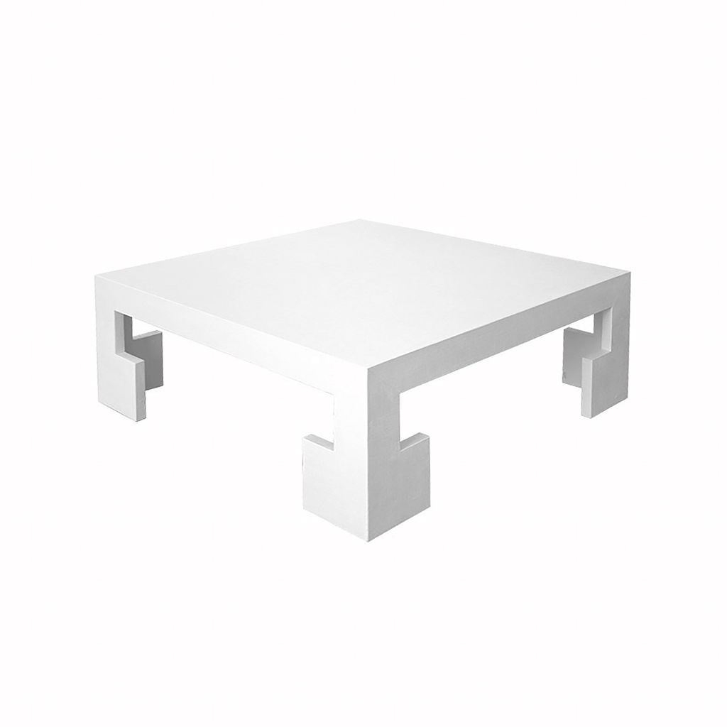 Kaplan White Square Coffee Table by Worlds Away | Fig Linens