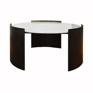 Worlds Away Montana Bronze Coffee Table with Marble Top | Fig Linens