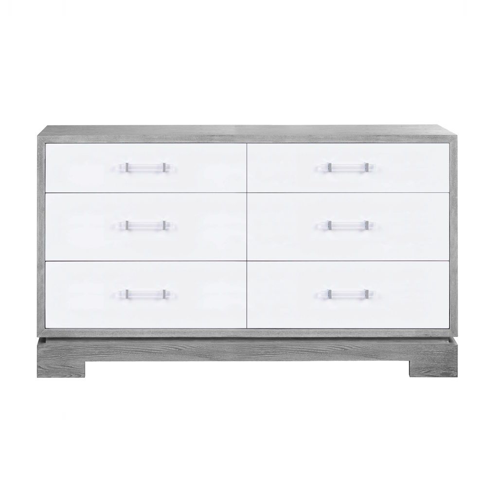 Crawford Grey Cerused Oak 6 Drawer Chest | Fig Linens and Home