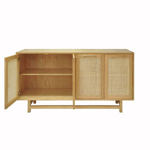 Fig Linens - Worlds Away Macon Pine Cabinet with Cane Door Fronts - Interior