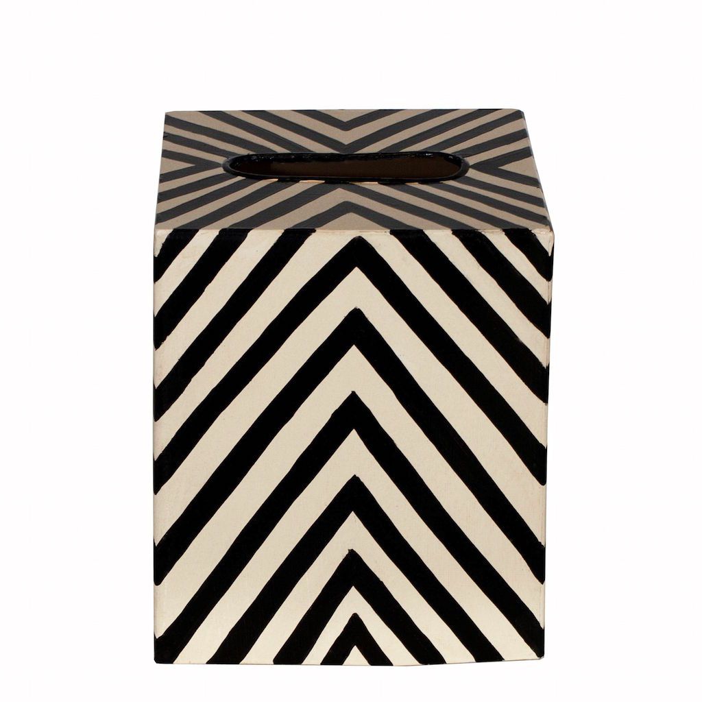 Zebra Tissue Box Cover by Worlds Away | Fig Linens and Home