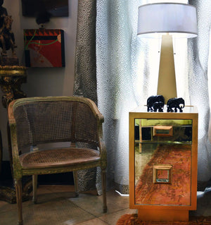 Cisco Antique Mirror & Gold Side Table by Worlds Away - Lifestyle - Worlds Away