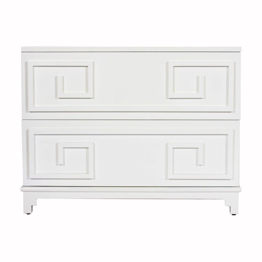 Fig Linens - Wrenfield White Drawer Chest by Worlds Away - Angle