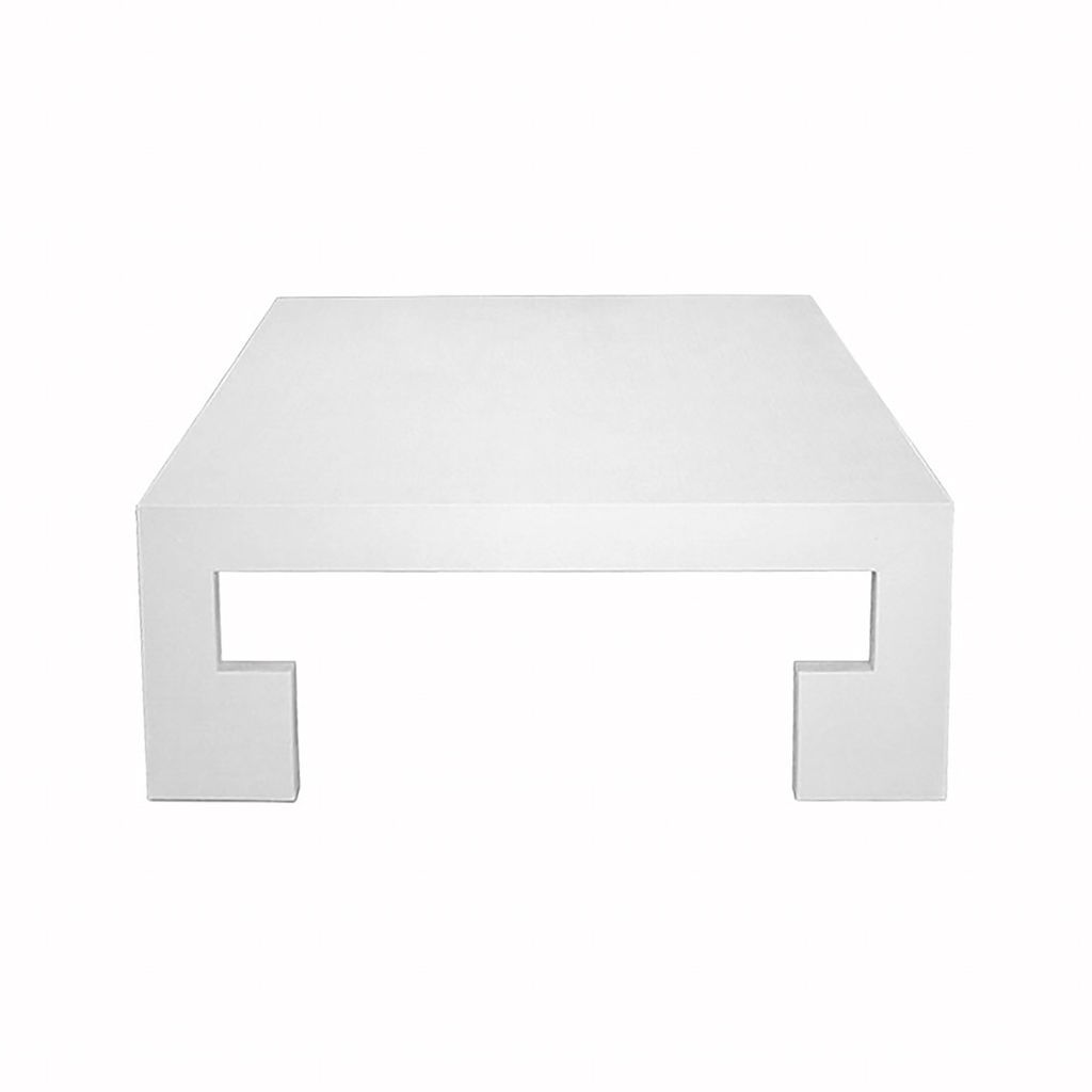 Kaplan White Square Coffee Table - Worlds Away - Fig Linens