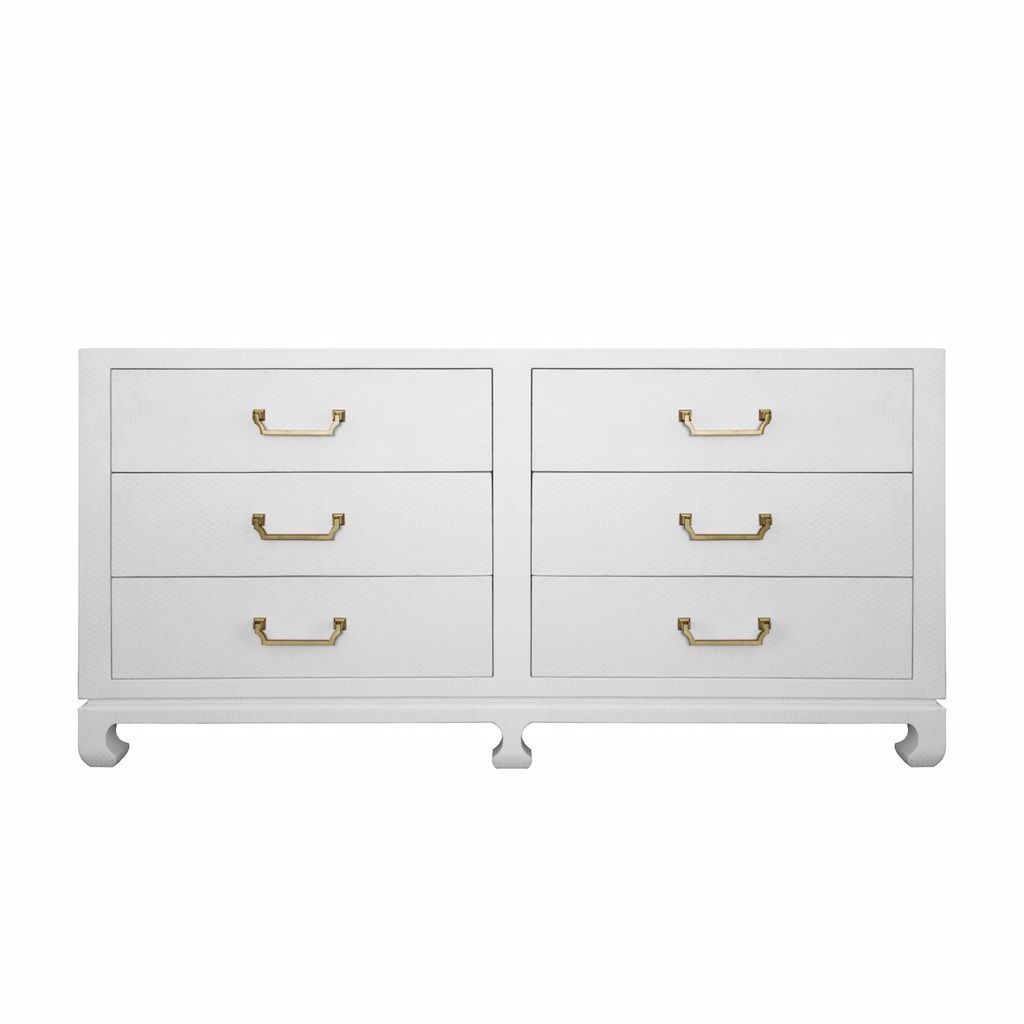 Worlds Away - Murray White Drawer Chest with Brass Hardware | Fig Linens