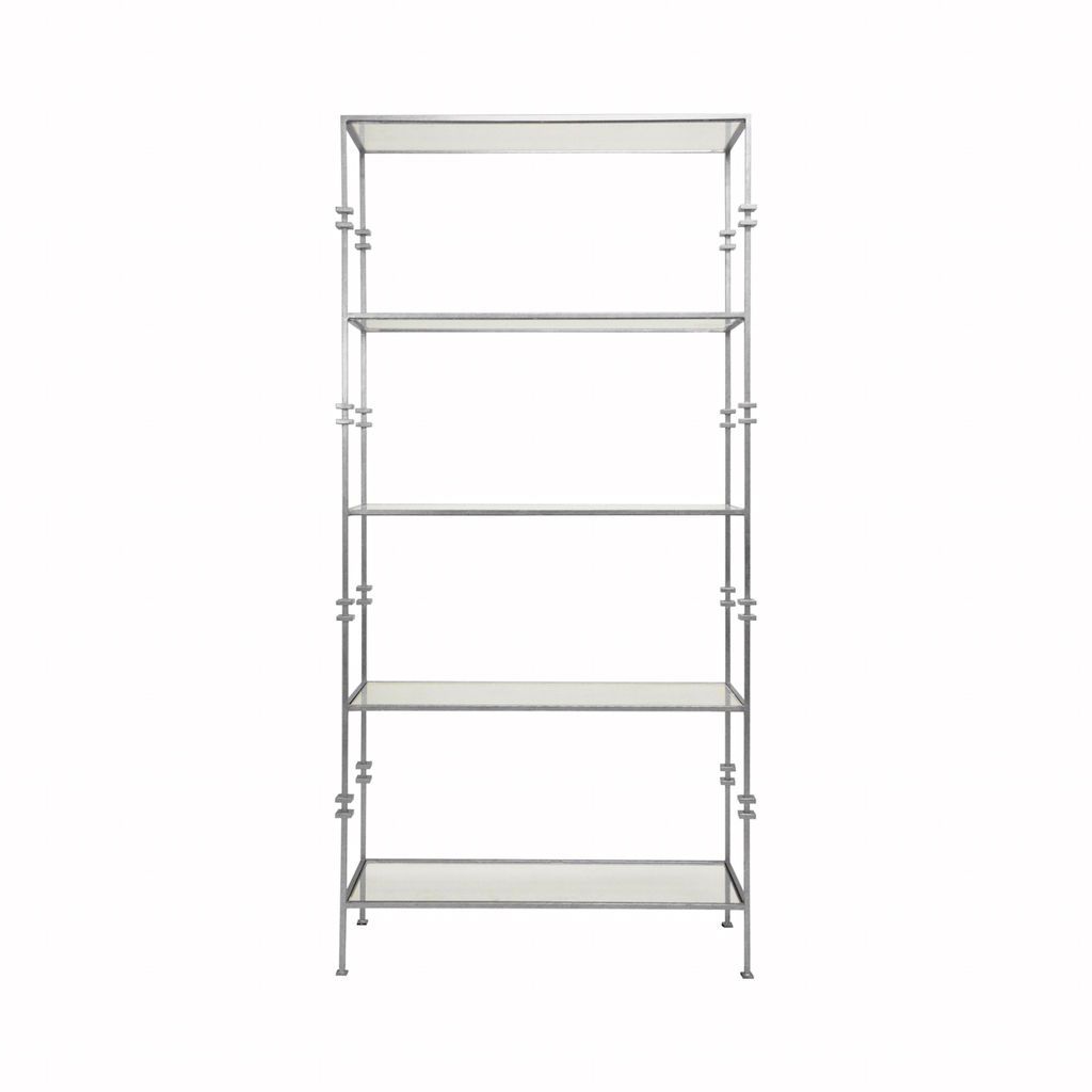 Stewart Tall Silver Leaf Etagere by Worlds Away | Fig Linens