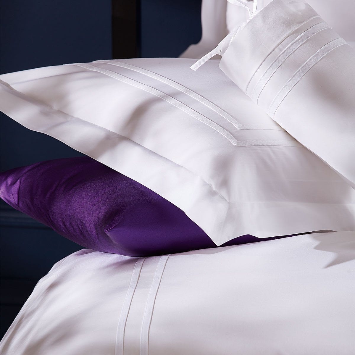 Fig Linens - Harmonie White Percale Bedding by Yves Delorme