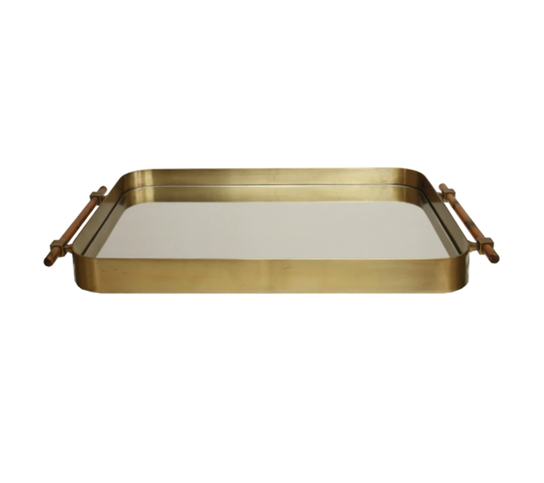 Saratoga Antique Brass Tray by Worlds Away | Fig Linens and Home