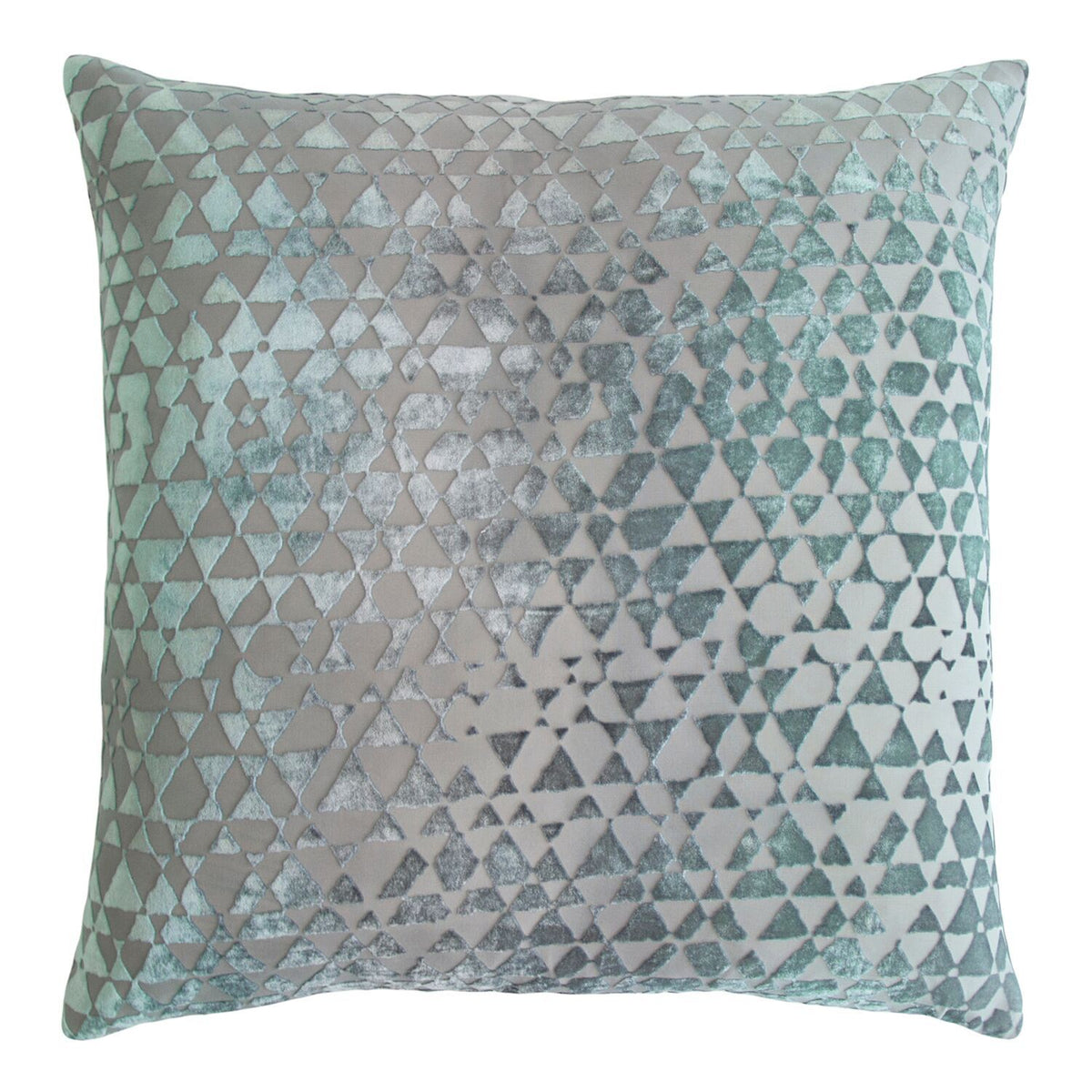 Triangles Jade Velvet Pillows by Kevin O&#39;Brien Studio | Fig Linens