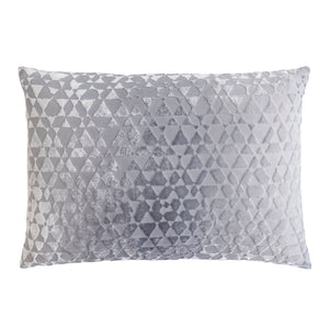 Fig Linens - Triangles Silver Gray Velvet Pillows by Kevin O'Brien Studio