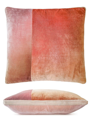 Blush Velvet Color Block Decorative Pillow by Kevin O'Brien Studio - Fig Linens