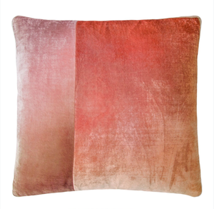 Fig Linens - Kevin O'Brien Studio Velvet Color Block Decorative Pillow - Blush