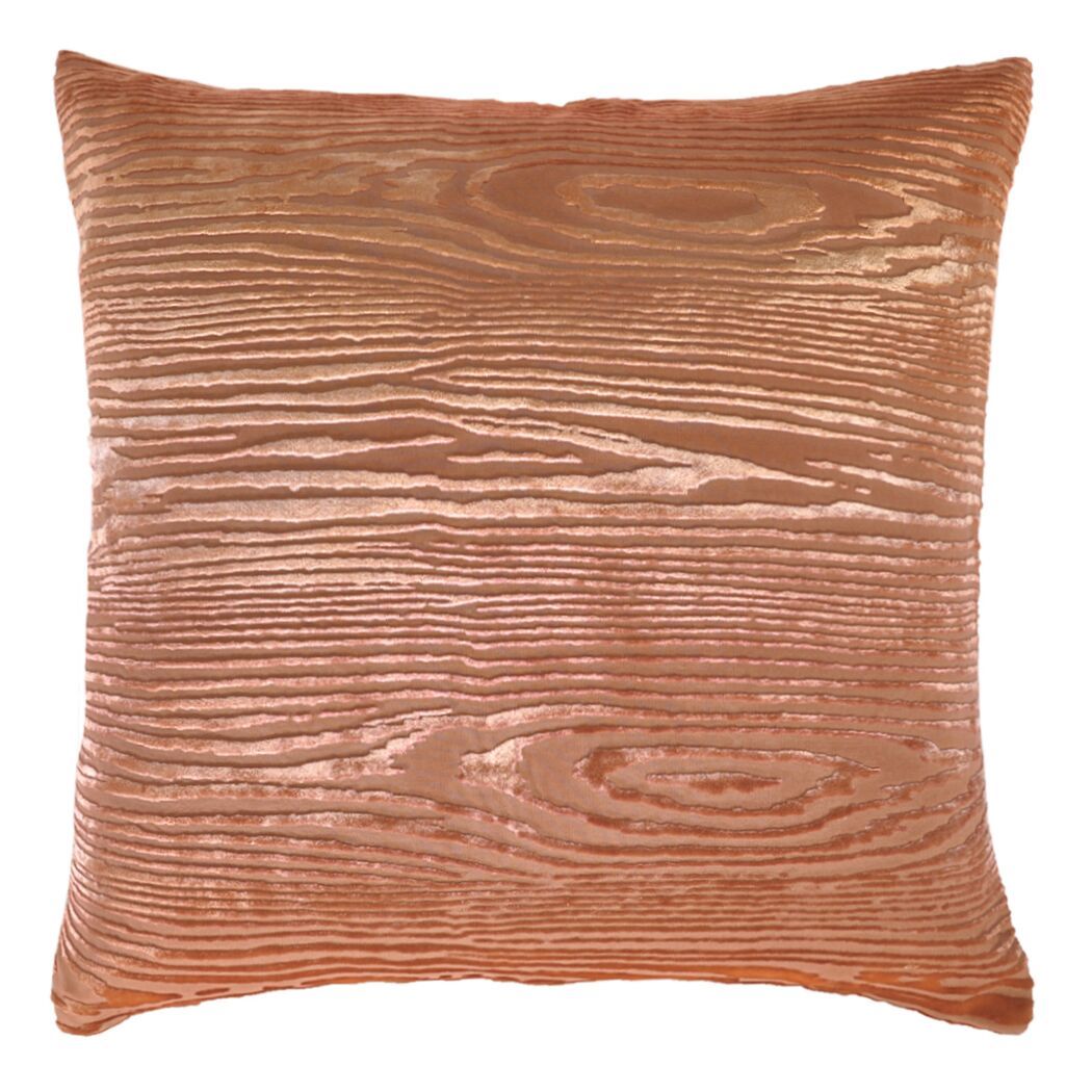 Woodgrain Mango Velvet Pillows by Kevin O’Brien Studio | Fig Linens