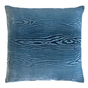 Woodgrain Denim Square Velvet Pillows by Kevin O'Brien Studio | Fig Linens