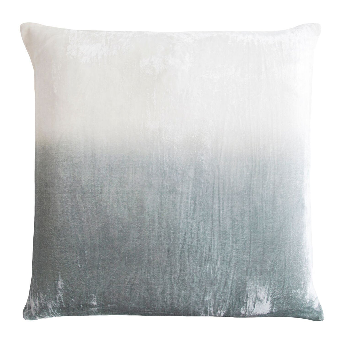 Fig Linens - Sage &amp; White Dip Dyed Velvet Pillow by Kevin O’Brien Studio