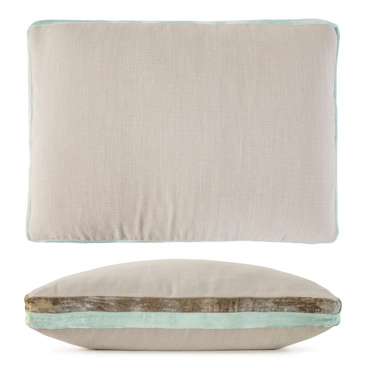 Seaweed Double Tuxedo Boudoir Pillows by Kevin O’Brien Studio | Fig Linens