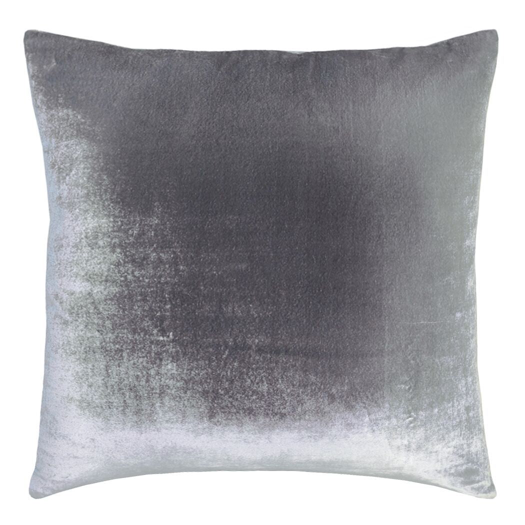 Fig Linens - Ombre Silver Gray Velvet Pillows by Kevin O'Brien Studio