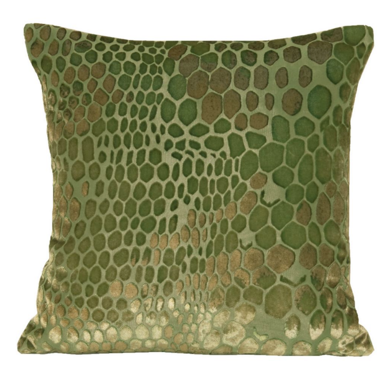 Kevin O&#39;Brien Studio Snakeskin Velvet Pillows in Grass | Fig Linens