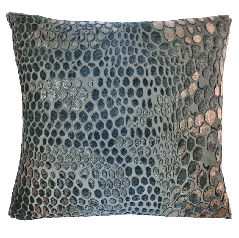 Kevin O'Brien Studio Snakeskin Velvet Pillows in Gunmetal | Fig Linens