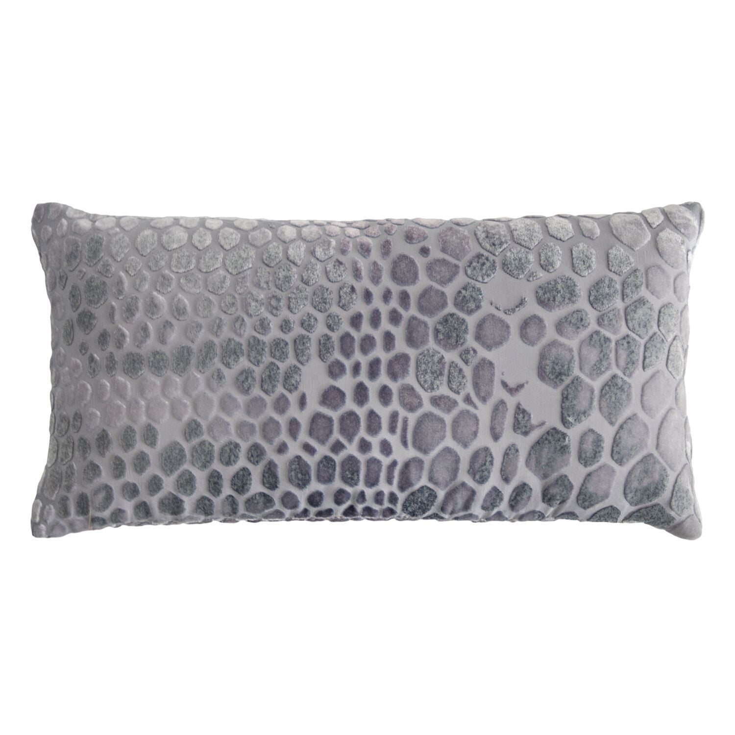 Silver Gray Snakeskin Velvet Pillows by Kevin O'Brien Studio