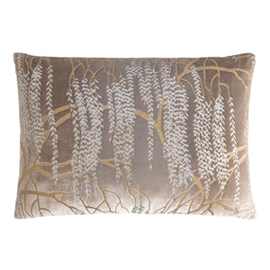 Fig Linens - Metallic Willow Coyote Velvet Pillows by Kevin O'Brien Studio