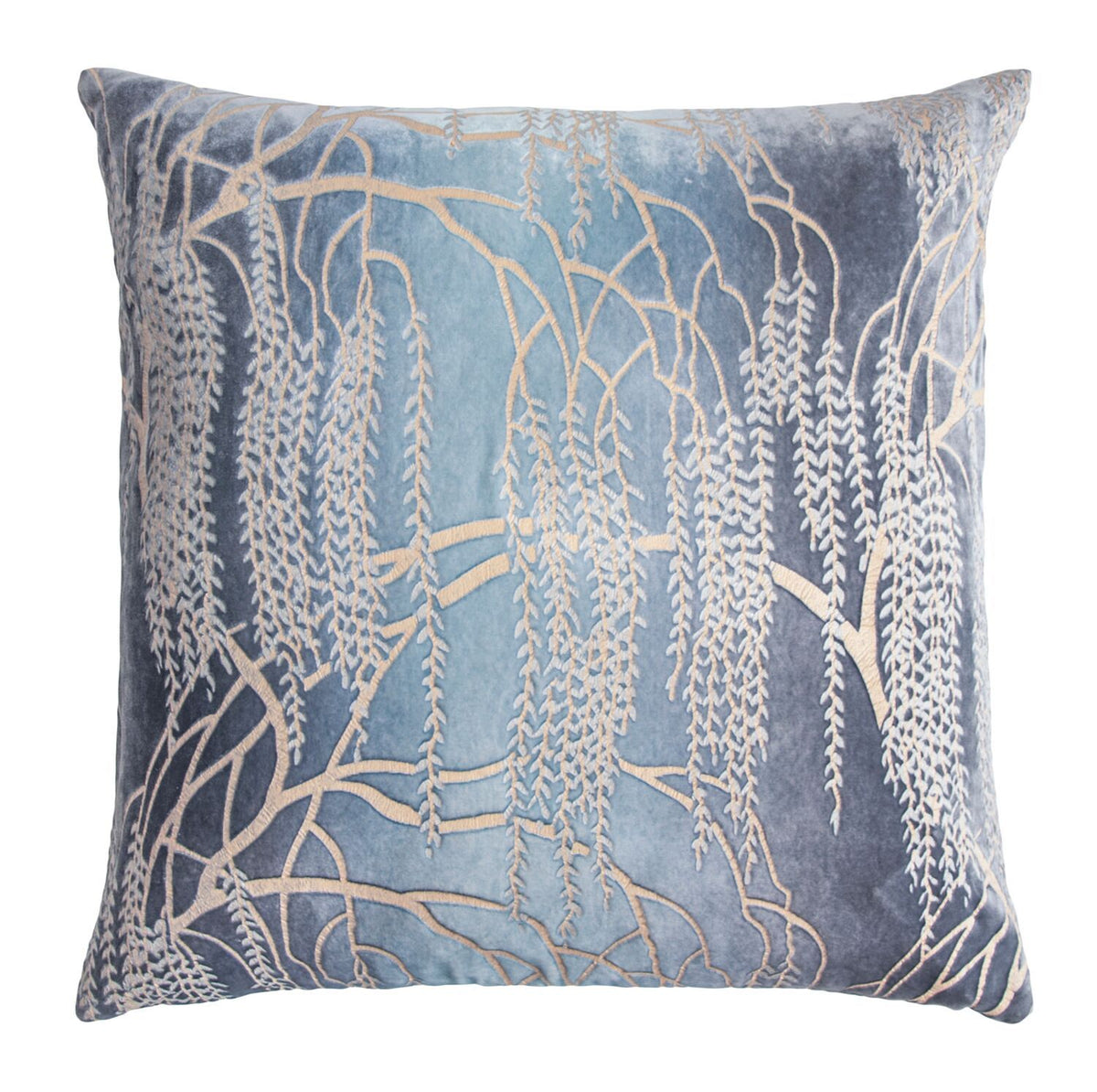 Fig Linen s- Metallic Dusk Willow Velvet Pillows by Kevin O&#39;Brien Studio