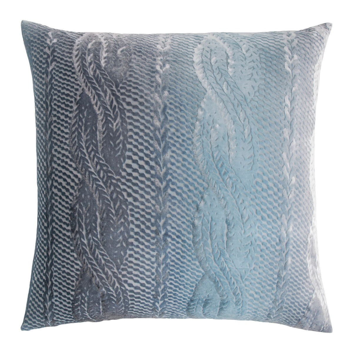 Dusk Cable Knit Velvet Pillow by Kevin O&#39;Brien Studio | Fig Linens
