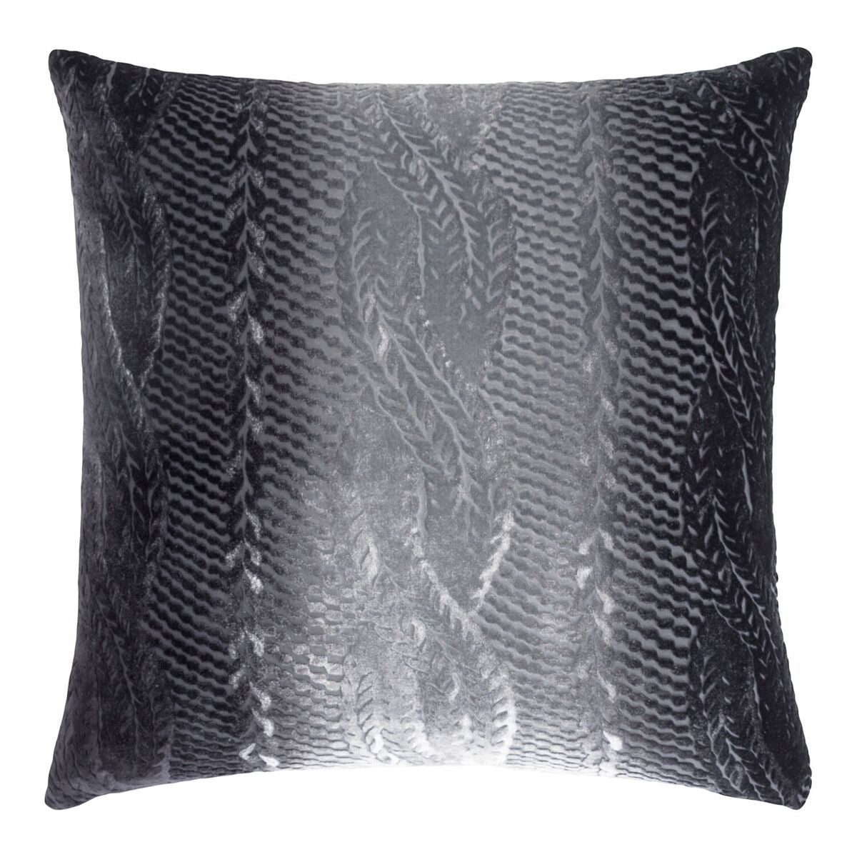 Smoke Cable Knit Velvet Throw Pillows by Kevin O&#39;Brien Studio | Fig Linens