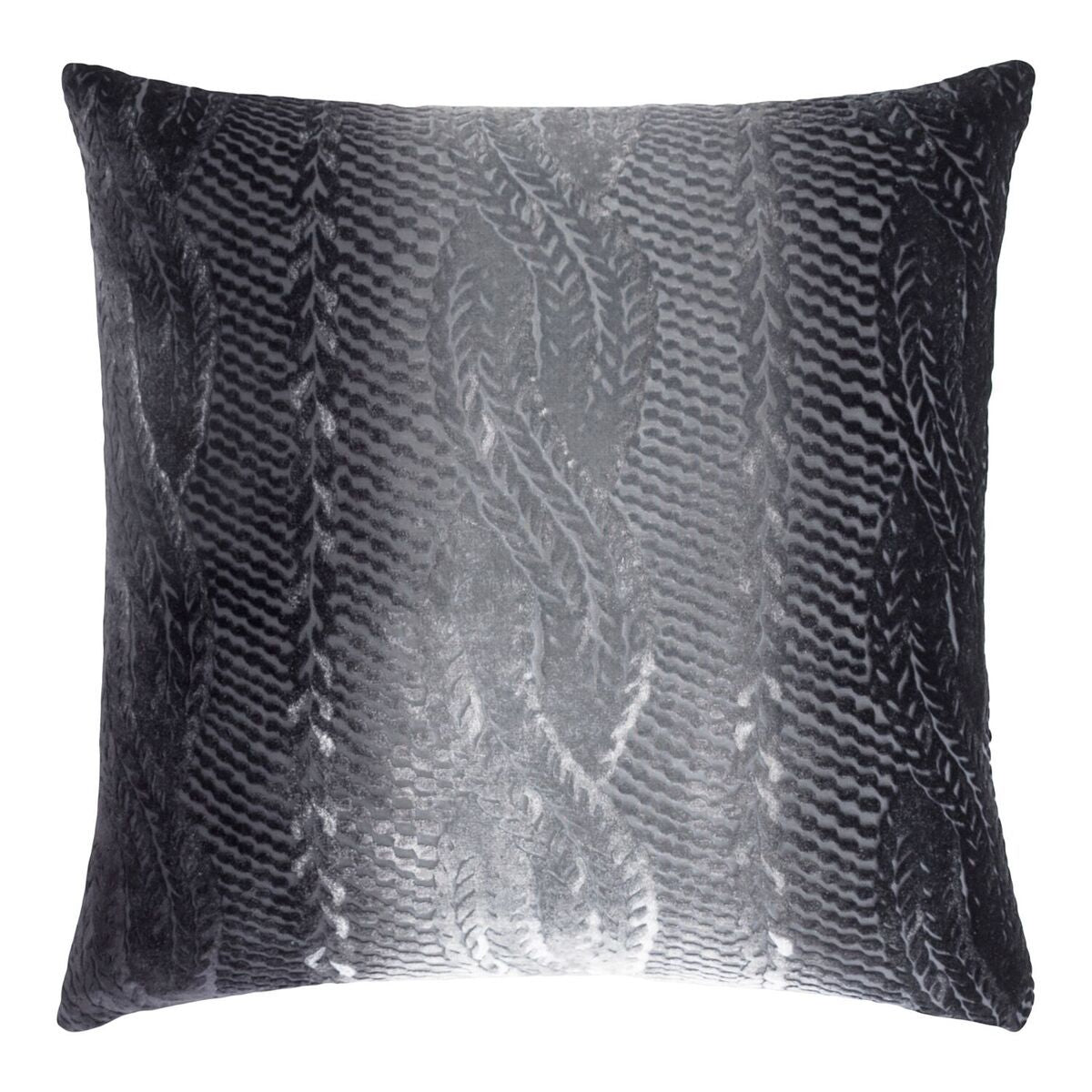 Smoke Cable Knit Velvet Throw Pillows by Kevin O'Brien Studio | Fig Linens