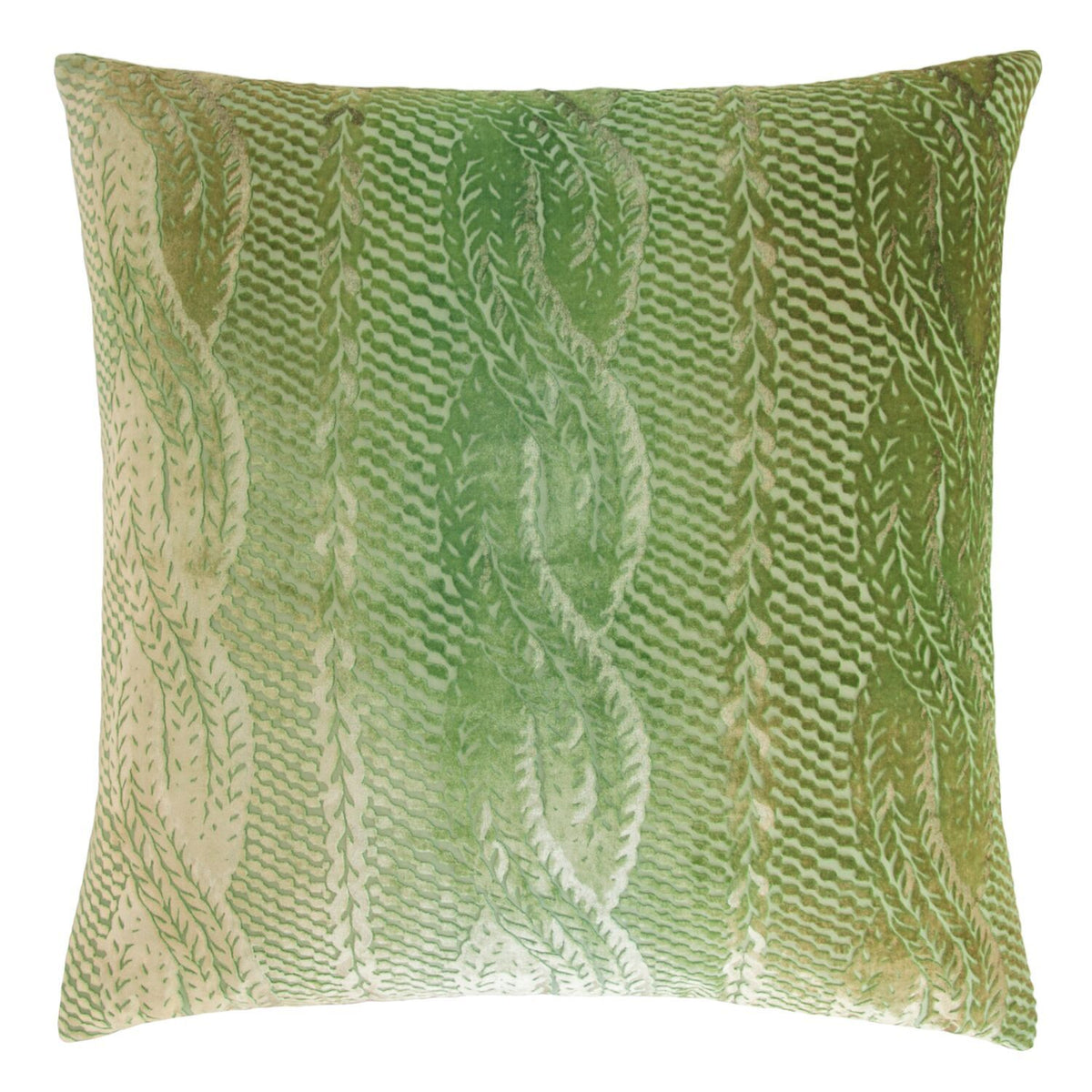 Grass Cable Knit Velvet Pillows by Kevin O&#39;Brien Studio | Fig Linens