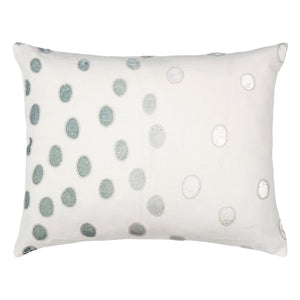 Fig Linens - Sage & White Ovals Velvet Appliqué Pillows by Kevin O'Brien Studio