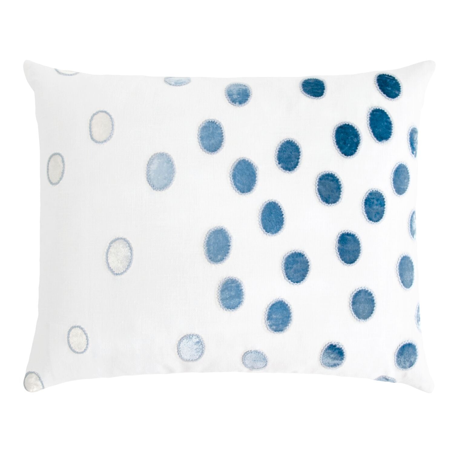 Fig Linens - Azul Ovals Velvet Appliqué Decorative Pillows by Kevin O'Brien Studio