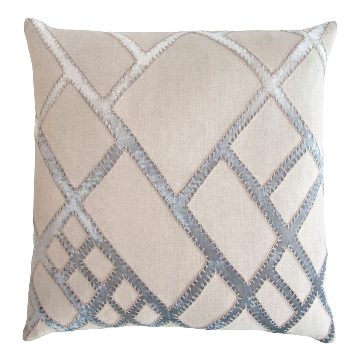 Fig Linens | Seaglass Net Velvet Appliqué Pillow by Kevin O&#39;Brien Studio 
