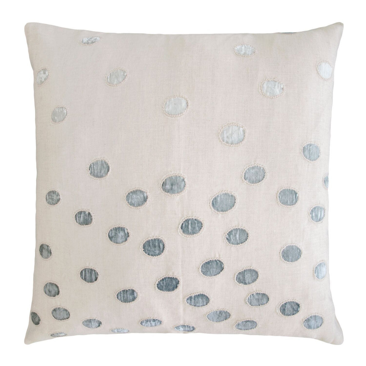 Fig Linens - Seaglass Ovals Velvet Appliqué Square Pillows by Kevin O&#39;Brien Studio