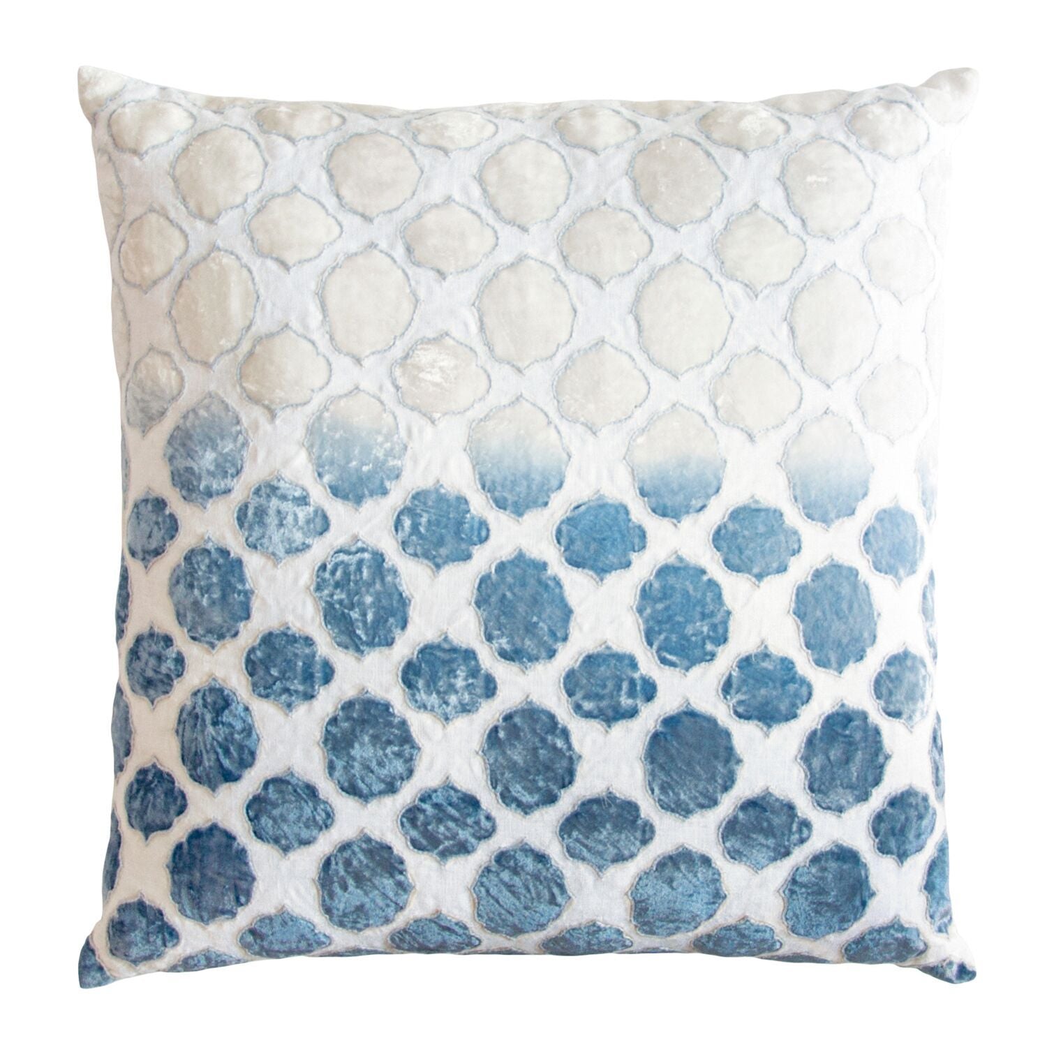 Azul Tile Velvet Appliqué Pillow by Kevin O'Brien Studio | Fig Linens