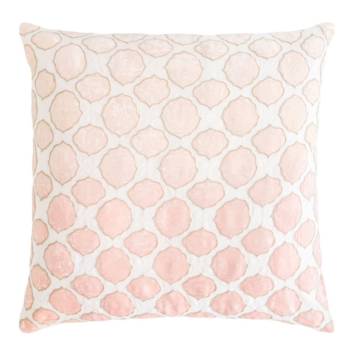 Fig Linens - Blossom Tile Velvet Appliqué Pillow by Kevin O&#39;Brien Studio 