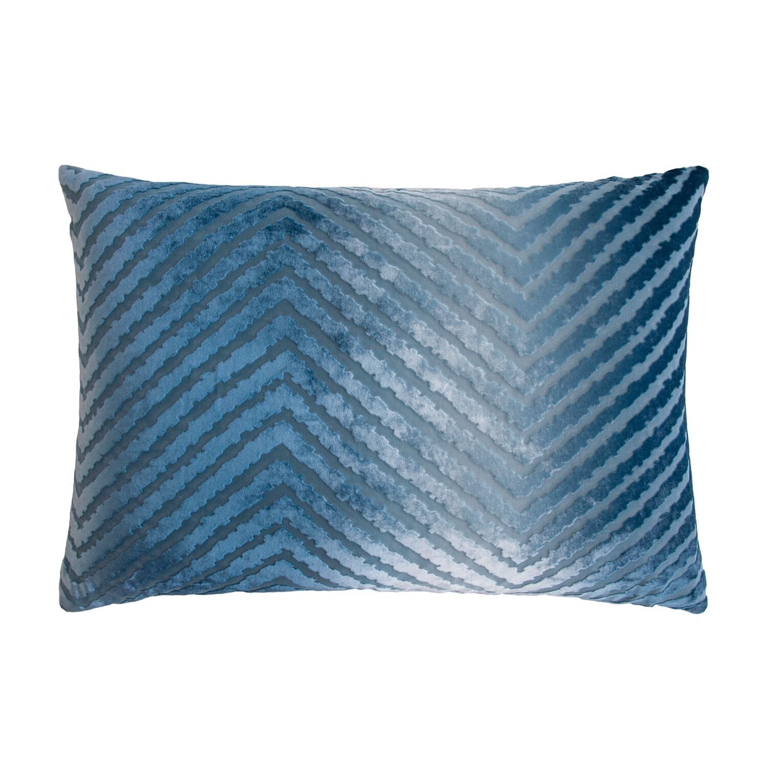 Denim Chevron Velvet Pillows by Kevin O'Brien Studio | Fig Linens 