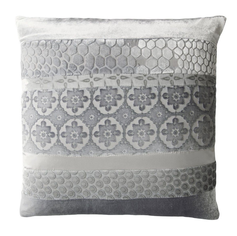 Silver Gray Velvet Patchwork Pillows by Kevin O&#39;Brien Studio