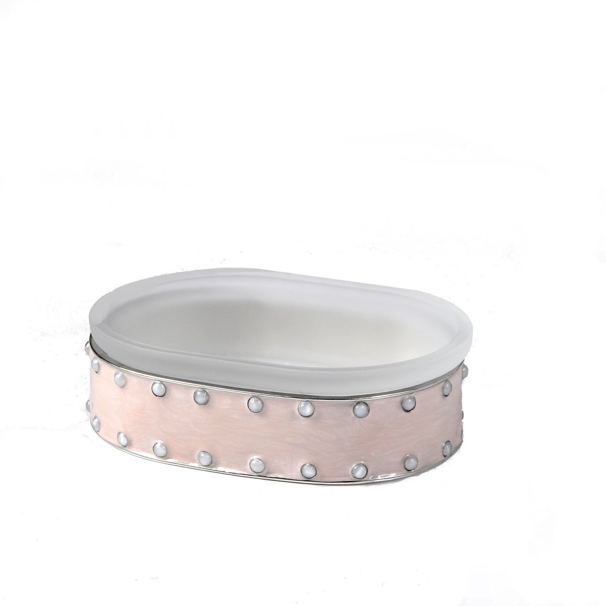 Fig Linens - Mike + Ally Aero Pink Bath Accessories - Oval Soap Dish
